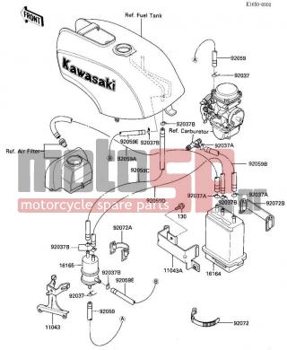 KAWASAKI - GPZ 750 1985 - Engine/Transmission - CANISTER - 16164-1052 - CANISTER
