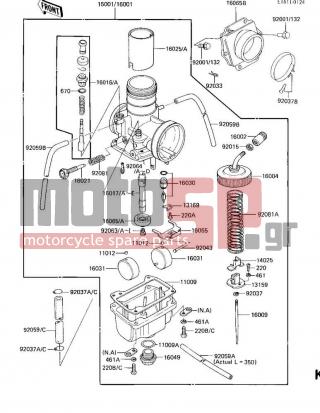 KAWASAKI - KDX200 1985 - Κινητήρας/Κιβώτιο Ταχυτήτων - CARBURETOR (KDX200-A1/A2) - 92037-1313 - CLAMP,CARBURETOR HOLD