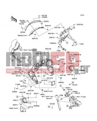 KAWASAKI - VULCAN® 1700 VAQUERO® 2012 - Body Parts - Cowling(Inner) - 130BB0816 - BOLT-FLANGED,8X16