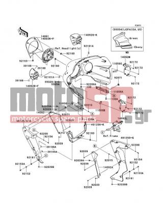 KAWASAKI - VULCAN® 1700 VAQUERO® 2012 - Body Parts - Cowling(Outer) - 49125-0065-660 - SHROUD,LWR,CNT,M.S.BLACK