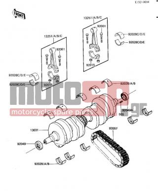KAWASAKI - LTD SHAFT 1985 - Κινητήρας/Κιβώτιο Ταχυτήτων - CRANKSHAFT - 13251-1007-JJ - CONNECTING ROD ASSY,J
