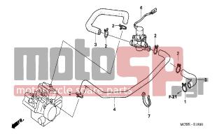 HONDA - VFR800 (ED) 2006 - Engine/Transmission - AIR INJECTION VALVE - 18651-MCW-D00 - TUBE A, AIR INJECTION CONTROL VALVE