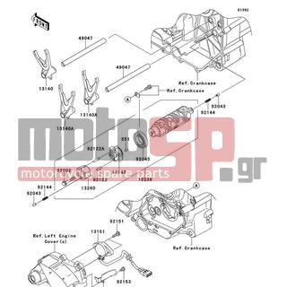 KAWASAKI - VULCAN® 1700 VAQUERO® 2012 - Κινητήρας/Κιβώτιο Ταχυτήτων - Gear Change Drum/Shift Fork(s) - 13280-0106 - HOLDER