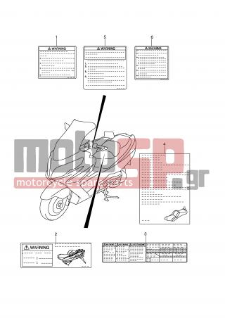 SUZUKI - AN400 (E2) Burgman 2007 - Body Parts - LABEL (MODEL L0) - 68342-14FB0-000 - TAG, SEAT LOCK