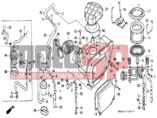HONDA - NX650 (ED) 1988 - Engine/Transmission - AIR CLEANER - 17218-MN9-000 - PLATE, AIR CLEANER ELEMENT SETTING