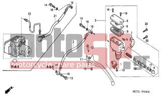 HONDA - FJS600A (ED) ABS Silver Wing 2003 - Brakes - REAR BRAKE MASTER CYLINDER - 53178-MCT-006 - LEVER COMP., L. HANDLE