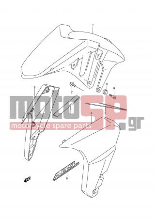 SUZUKI - GSX1300 BKing (E2)  2009 - Body Parts - FRONT FENDER (WITH ABS,MODEL L0)  - 68150-23H00-CWH - TAPE SET