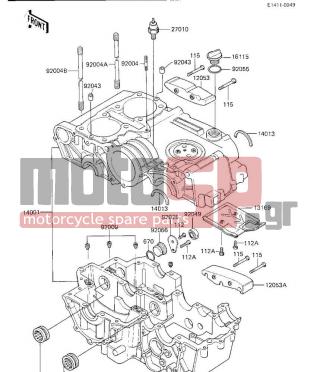 KAWASAKI - CANADA ONLY 1984 - Engine/Transmission - CRANKCASE - 14068-008 - PLATE,BREATHER