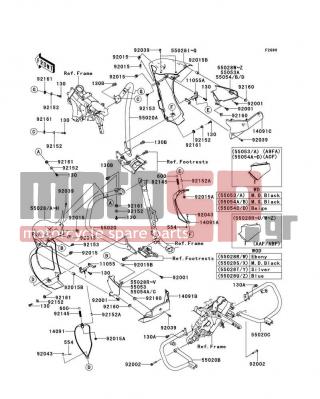 KAWASAKI - VULCAN® 1700 VOYAGER® 2012 -  - Guard(s) - 55054-5267-660 - COWLING,LEG SHIELD,IN,RH,BLACK