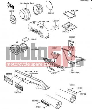 KAWASAKI - GPZ 1984 - Body Parts - LABELS - 56031-1229 - LABEL,DAILY SAFETY