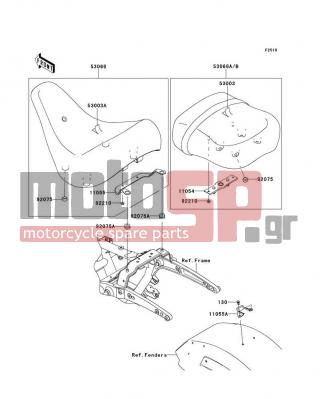 KAWASAKI - VULCAN® 1700 VOYAGER® 2012 - Body Parts - Seat - 53003-0156-MA - LEATHER,FRONT SEAT,BLACK