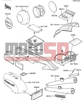 KAWASAKI - GPZ 750 1984 - Body Parts - LABELS - 56031-1229 - LABEL,DAILY SAFETY