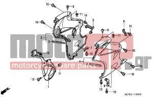 HONDA - VFR800 (ED) 2006 - Body Parts - LOWER COWL - 64513-MCW-D00 - STAY, L. FR. SIDE COWL LOWER