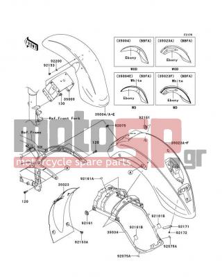 KAWASAKI - VULCAN® 900 CLASSIC 2012 - Body Parts - Fenders - 92161-0406 - DAMPER