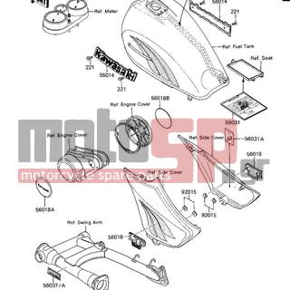 KAWASAKI - LTD SHAFT 1984 - Body Parts - LABELS - 56014-1062 - EMBLEM,FUEL TANK,