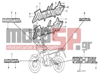 HONDA - NX650 (ED) 1988 - Body Parts - STRIPE/MARK - 87112-MN9-000ZC - STRIPE, L. FUEL TANK *TYPE3*
