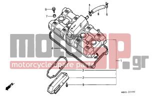HONDA - CBR1000F (ED) 1999 - Engine/Transmission - CYLINDER HEAD COVER - 12391-MM5-000 - GASKET, HEAD COVER