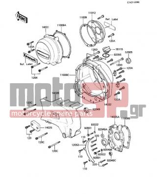 KAWASAKI - CSR 1983 - Engine/Transmission - ENGINE COVERS ('83 H3) - 92049-1003 - OIL SEAL,CLUTCH RELES