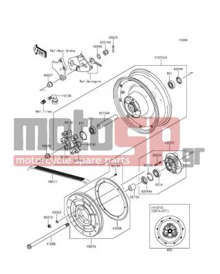 KAWASAKI - VULCAN® 900 CUSTOM 2012 -  - Rear Wheel/Chain - 41073-0183-496 - WHEEL-ASSY,RR,P.SILVER