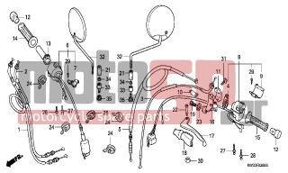 HONDA - NX250 (ED) 1988 - Frame - HANDLE LEVER/SWITCH/ CABLE - 90650-KW3-000 - BAND, WIRE