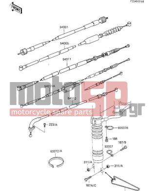 KAWASAKI - KLR250 1983 -  - CABLES - 54012-1032 - CABLE,THROTTLE