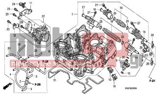 HONDA - VFR1200FB (ED) 2011 - Engine/Transmission - THROTTLE BODY - 16450-MFL-003 - INJECTOR ASSY., FUEL