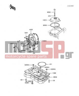 KAWASAKI - KZ550-A4 1983 - Engine/Transmission - BREATHER COVER/OIL PAN ('82-'83 A3/A4) - 92049-1017 - OIL SEAL,SD-8187