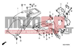 HONDA - XR250R (ED) 2001 - Body Parts - REAR FENDER (XR250RY-3) (ED) - 95701-0601200 - BOLT, FLANGE, 6X12