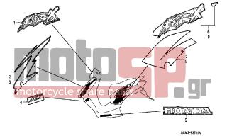 HONDA - SZX50 (X8R) (IT) 2001 - Body Parts - STRIPE (5) - 53255-GCM-H20ZA - MARK, HANDLE COVER *TYPE5*