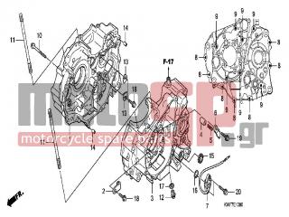 HONDA - CBF125M (ED) 2009 - Engine/Transmission - CRANKCASE - 96001-0602000 - BOLT, FLANGE, 6X20