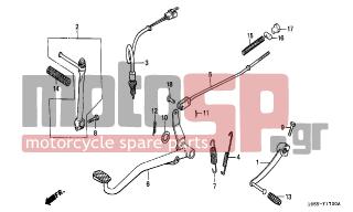 HONDA - Z50J (DK) 1996 - Brakes - PEDAL/ KICK STARTER ARM - 46514-028-000 - SPRING, BRAKE PEDAL
