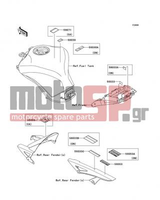 KAWASAKI - Z1000 2012 - Body Parts - Labels