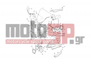 YAMAHA - YZF R6 (GRC) 2008 - Body Parts - COWLING 1 - 13S-2835G-00-P0 - Body, Front Upper 1