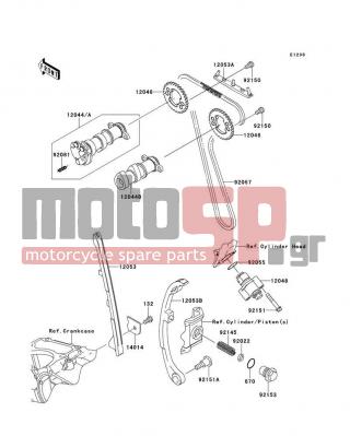 KAWASAKI - CANADA ONLY 2011 - Engine/Transmission - Camshaft(s)/Tensioner - 12053-1317 - GUIDE-CHAIN,UPP