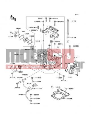 KAWASAKI - CANADA ONLY 2011 - Engine/Transmission - Cylinder Head - 11060-1886 - GASKET,AIR SUCTION VALVE