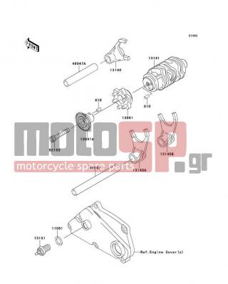 KAWASAKI - CANADA ONLY 2011 - Engine/Transmission - Gear Change Drum/Shift Fork(s) - 13140-1216 - FORK-SHIFT,5TH&TOP