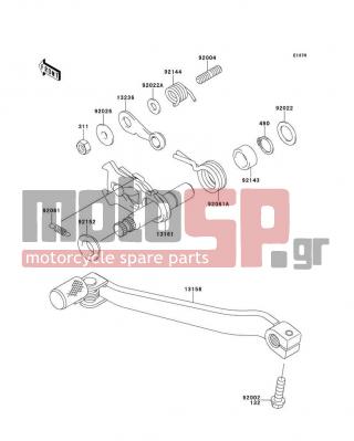 KAWASAKI - CANADA ONLY 2011 - Engine/Transmission - Gear Change Mechanism - 13156-1480 - LEVER-CHANGE,PEDAL