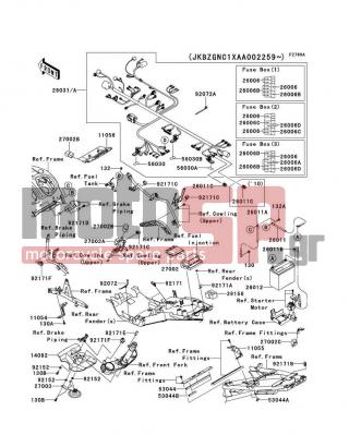 KAWASAKI - CONCOURS® 14 ABS 2011 -  - Chassis Electrical Equipment - 11054-1131 - BRACKET,SUB FRAME,FR