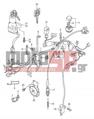 SUZUKI - GS500E (E2) 1994 - Electrical - WIRING HARNESS - 37840-01D01-000 - SWITCH ASSY, SIDE STAND
