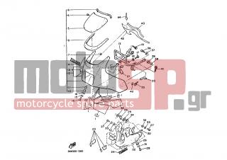 YAMAHA - XJ600 (EUR) 1991 - Body Parts - COWLING 1 - 3KM-28301-20-00 - Graphic Set, Lower Cover 1