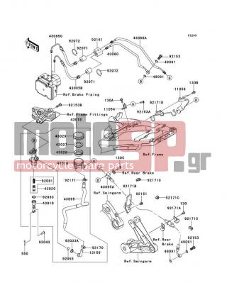KAWASAKI - CONCOURS® 14 ABS 2011 -  - Rear Master Cylinder - 130BA0616 - BOLT-FLANGED,6X16
