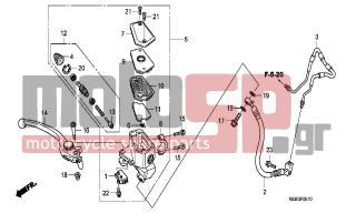 HONDA - VFR1200FB (ED) 2011 - Brakes - FR. BRAKE MASTER CYLINDER - 93600-040121G - SCREW, FLAT, 4X12