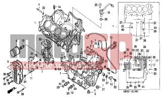 HONDA - CBF600S (ED) 2004 - Κινητήρας/Κιβώτιο Ταχυτήτων - CRANKCASE - 11000-MER-D00 - CRANKCASE SET