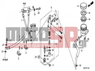 HONDA - CB600FA (ED)  2008 - Brakes - REAR BRAKE MASTERCYLINDER (CB600FA/FA3) - 43504-MB2-006 - BOOT COMP.