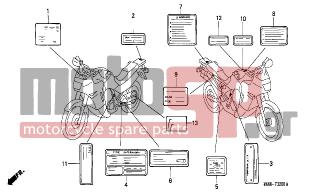 HONDA - XL600V (IT) TransAlp 1999 - Body Parts - CAUTION LABEL - 38215-MAW-630 - LABEL, FUSE (###)