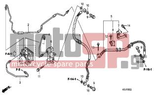 HONDA - FES150A (ED) ABS 2007 - Brakes - REAR BRAKE PIPE (FES125A)(FES150A) - 96001-0601607 - BOLT, FLANGE, 6X16