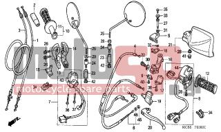 HONDA - XL650V (ED) TransAlp 2006 - Frame - SWITCH/CABLE - 90650-KW3-000 - BAND, WIRE