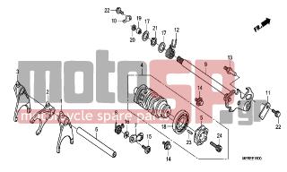 HONDA - CBF600SA (ED) ABS BCT 2009 - Engine/Transmission - GEARSHIFT DRUM - 24610-MFG-D00 - SPINDLE COMP., GEARSHIFT