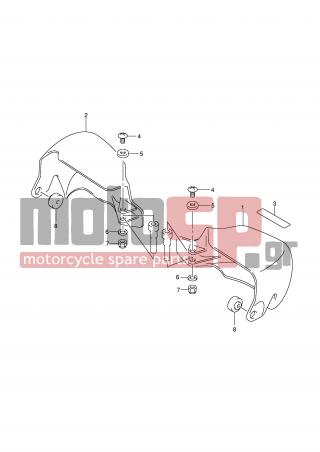 SUZUKI - AN400 (E2) Burgman 2007 - Body Parts - KNUCKLE COVER (AN400Z/ZA) - 57541-14G01-YPA - COVER, KNUCKLE LH (WHITE)