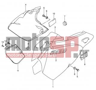 SUZUKI - DR-Z400 S (E2) 2002 - Body Parts - FRAME COVER (MODEL Y)